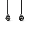 Nedis Nedis optikai audió kábel, TosLink dugó, hossz 1m, CAGL25000BK10