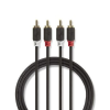 Nedis Nedis Sztereó audiokábel | 2 db RCA Dugasz - 2 db RCA Dugasz | 3,0 m | Antracit