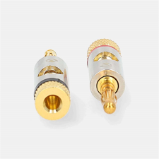 Nedis Profigold CATB26900GD aranyozott fém banándugó, 2db/csomag (CATB26900GD) kábel és adapter