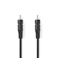 Nedis RCA Dugasz x2, PVC, nikkelezett, digitális audio kábel, 1m, fekete (CAGP24170BK10) (CAGP24170BK10) kábel és adapter