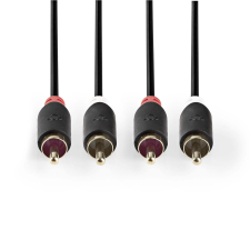 Nedis RCA - RCA Sztereó audiokábel 2m (2xRCA apa - 2xRCA apa) Antracit (CABW24200AT20) kábel és adapter