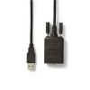 Nedis (USB A apa - RS232 apa) Átalakító kábel 0.9m - Fekete