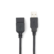 Nedis USB-A apa - USB-A anya hosszabbító kábel 2m fekete (CCGL60010BK20) kábel és adapter