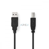 Nedis USB kábel | USB 2.0 | USB-A Dugasz | USB-B Dugasz | 10 W | 480 Mbps | Nikkelezett | 1.00 m | Kerek | PVC | Fekete | Label