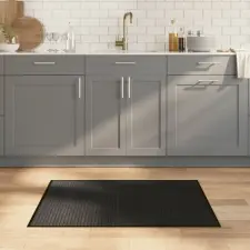  négyszögletű fekete bambusz szőnyeg 70 x 100 cm lakástextília