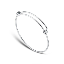  Nemesacél charm karperec, állítható 6 cm átmérő - ezüst színű karkötő