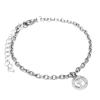  Nemesacél kereszt charmos rozsdamentes acél karkötő, ezüst színű