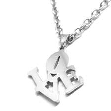  Nemesacél LOVE medál lánccal, ezüst színű nyaklánc