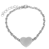  Nemesacél Szív charmos ezüst színű karkötő