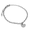  Nemesacél Szív charmos rozsdamentes acél karkötő, ezüst színű