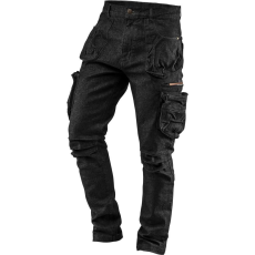Neo 81-233-XS Munkanadrág, Farmer, Denim, Fekete, Cipzáros Oldalzsebekkel, 98% Pamut, 410 g/m2, XS (81-233-XS)