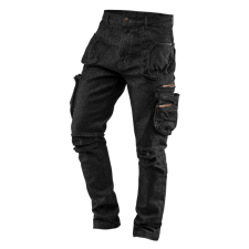 Neo Farmer Munkásnadrág, DENIM, fekete, cipzáros oldalzsebekkel, 98% pamut, 410 g/m2, L munkaruha