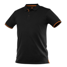 Neo Munkavédelmi póló, fekete, galléros, Garage, pique, 100% pamut, 195g/m2, L