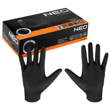 Neo Tools 97-691-M Munkakesztyű, Perforált Nitril, Fekete, 100 Db, M védőkesztyű