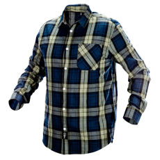 Neo Tools Flanel munkaing, kék-oliva-fekete, 100% pamut, XXL
