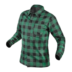 Neo Tools Flanel munkaing, zöld-fekete, 100% pamut, M