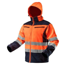 Neo Tools Munkadzseki, láthatósági, softshell, kapucnival, narancssárga, XXL (81-701-XXL)