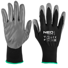 Neo Tools Munkakesztyű, nitril bevonatú poliészter, 4131X, 8, Rendelési egység: 12db védőkesztyű