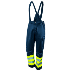 Neo Tools Neo kantáros munkásnadrág, lélegző, 240gsm, polyester+pamut, tengerészkék, fényvisszaverő csíkokkal, M