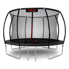 NEOSPORT Neo-Sport belső hálós Trambulin létrával 374cm, 150kg - Fekete trambulin szett