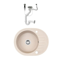 Nero B590B Gránit Mosogató - dugóemelő (bézs) mosogatótálca