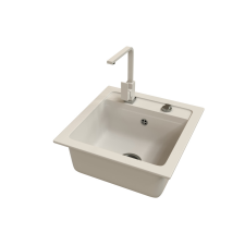 Nero Gránit mosogató EOS Torino + Design Csap + Dugóemelő (fehér) mosogatótálca