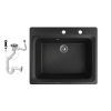 Nero Gránit mosogató NERO Italia + szifon + dugóemelő (fekete)