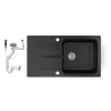 Nero Gránit mosogató NERO Malta + dugókiemelő (matt fekete)