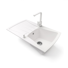 Nero Gránit mosogatótálca NERO Venezia + Design csaptelep + adagoló (fehér) mosogatótálca
