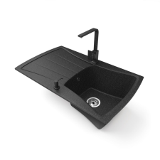 Nero Gránit mosogatótálca NERO Venezia + Design csaptelep + adagoló (fekete) mosogatótálca