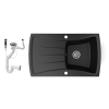 Nero Gránit mosogatótálca NERO Venezia + dugókiemelő (matt fekete)