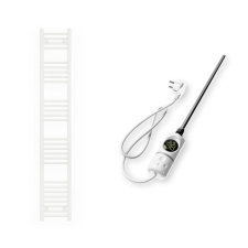 Nero Italia Törölközőszárító Radiátor - 30x180 cm, 400W Fűtőpatronnal, Fehér fűtőtest, radiátor