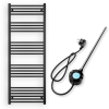 Nero Törölközőszárító radiátor elektromos fűtőpatronnal 60 x 160 cm - Nero Italia S-600W (fekete)
