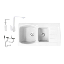 Nero W926 Gránit Mosogató + Design Csaptelep + Dugóemelő + Design Adagoló mosogatótálca