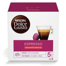 NESCAFE Kávékapszula, 16x7 g, NESCAFÉ "Dolce Gusto Espresso", koffeinmentes kávé