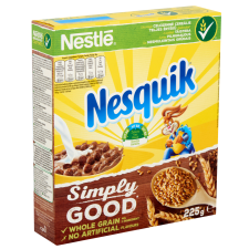 NESQUIK Nestlé Nesquik kakaós ízű, ropogós gabonapehely vitaminokkal és ásványi anyagokkal 225 g alapvető élelmiszer