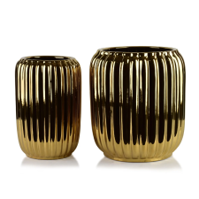  NEVA GOLD Komplett 2 kerámia kaspó 40x40x44cm 28x28x40,5cm BIG kerti tárolás