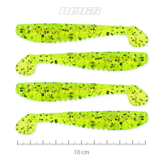 Nevis Impulse Shad 10cm 4db/cs FluoZöld Flitter horgászkiegészítő