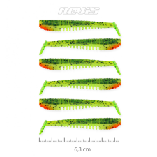 Nevis Impulse Shad 6.3cm 6db/cs Zöld-Narancs Flitter csali