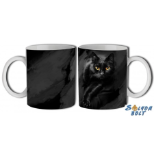 Nevlini Cicás bögre, fekete macska ajándéktárgy