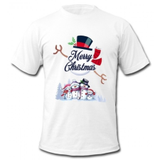 Nevlini Karácsonyi póló, Hóember család férfi póló