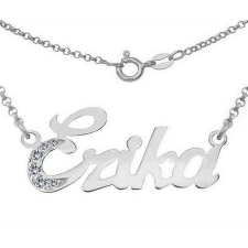  Névmedál nyaklánccal, ezüst ékszer választható névvel ( Erika 50 cm ) nyaklánc