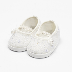 NEW BABY Baba csipke balettcipők New Baby bézs 12-18 h
