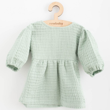 NEW BABY Baba muszlin ruha New Baby Comfort clothes zsálya színű lányka ruha