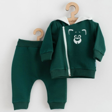 NEW BABY Baba szabadidő nadrág és pulóver New Baby Animals Bear zöld babaruha szett