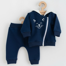 NEW BABY Baba szabadidő nadrág és pulóver New Baby Animals Cat kék babaruha szett