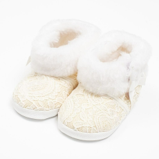 NEW BABY Baba téli csipke csizma New Baby 0-3 h bézs