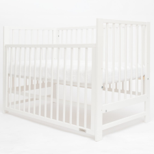 NEW BABY Gyerek kiságy New Baby BASIC leengedhető oldalráccsal fehér kiságy, babaágy