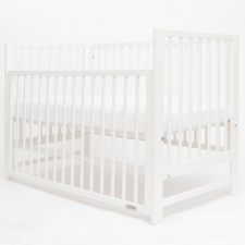 NEW BABY Gyerek kiságy New Baby BASIC leengedhető oldalráccsal fehér kiságy, babaágy