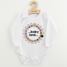 NEW BABY Gyermekek body nyomtatással New Baby ...baby land... kombidressz, body